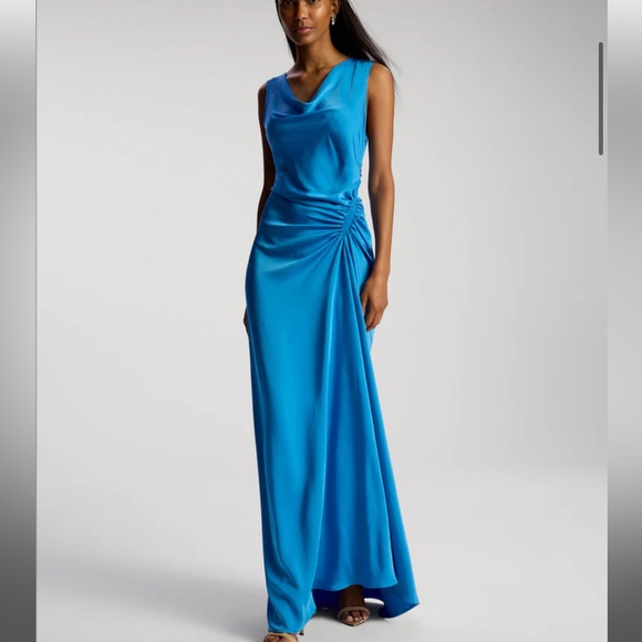 A.L.C. Satin Maxi Gown Blue NWT Sz 4 - Picture 2 of 10